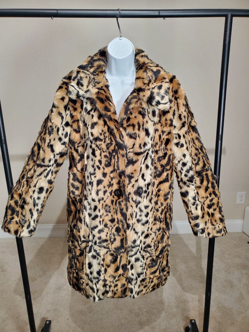 Anthropologie- Matison Stone - Leopard Print Faux Fur Jacket Coat - Medium